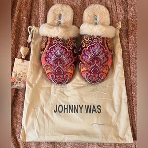 Johnny Was Sandalwood Pink Mule Slipper Size 10